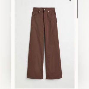 H&M wide leg twill pants size 8